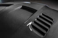 Vorsteiner BMW G8X M3/M4 Aero Carbon Fiber GTS-V Hood (BMV3380) up close view of 2x2 carbon weave