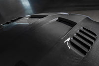 Vorsteiner BMW G8X M3/M4 Aero Carbon Fiber GTS-V Hood (BMV3380) up close view of 2x2 carbon weave