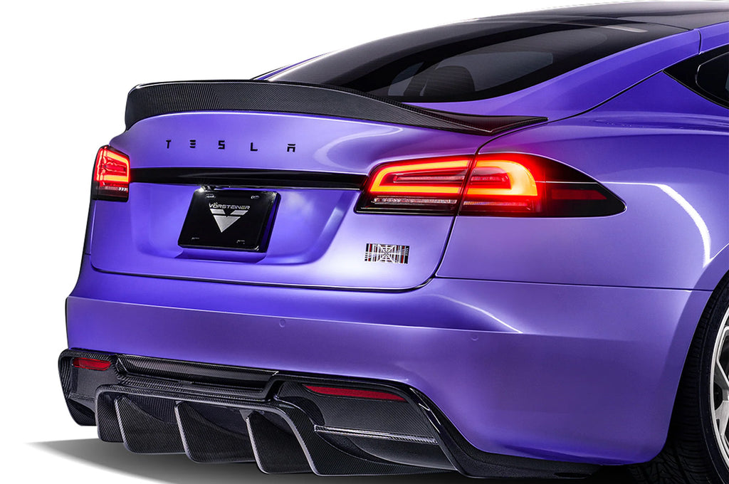 Tesla Model S Rear Spoiler Options Vorsteiner Tesla Model S Plaid VRS Aero Carbon Decklid Spoiler