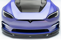 Vorsteiner Tesla Model S Plaid VRS Aero Carbon Fiber Front Spoiler (TEV3020) carbon lip on front bumper
