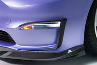 Vorsteiner Tesla Model S Plaid VRS Aero Carbon Fiber Front Spoiler (TEV3020) carbon lip up close