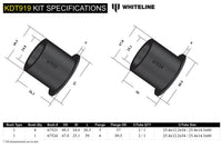 Whiteline Rear Differential Bushings for F8X BMW M2/M3/M4 (KDT919) specs and dimensions