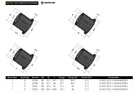 Whiteline Rear Subframe Bushings for F8X BMW M2/M3/M4 (KDT917) dimensions and specs