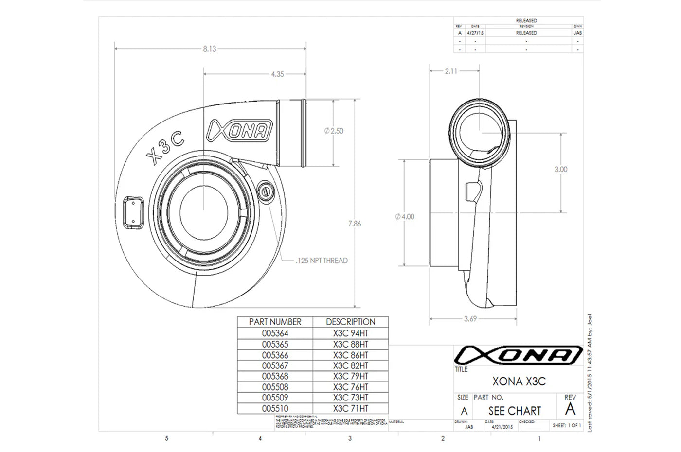 Xona Standard Rotation Turbo 500-900HP (XRE6364S)