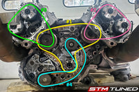 R8/Huracan Upper Right Side Cam Timing Chain Diagram (06E109465AS #2 Pink)