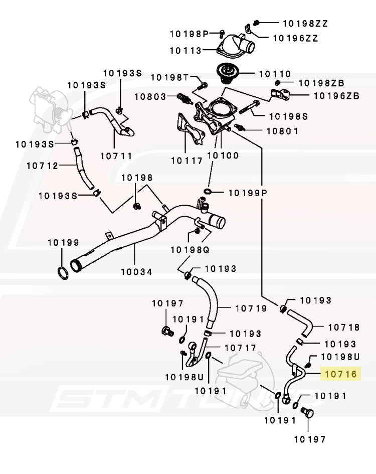 1310A248 OEM Evo 9 Turbo Water Feed Pipe