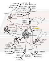 Mitsubishi OEM Turbo Bracket for Evo X Diagram (1515A166)  Image © STM Tuned Inc