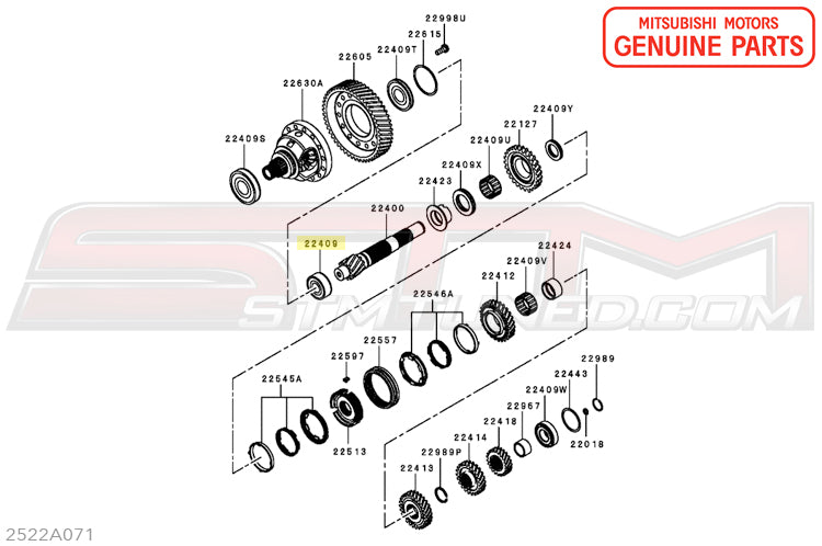 2522A071 OEM Mitsubishi Evo X M/T Output Shaft Bearing