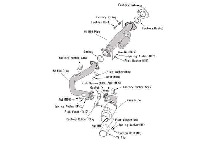32016-BT002 HKS BRZ FRS 86 Hi Power Cat Back Exhaust