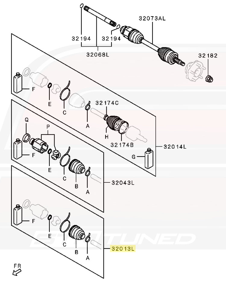 OEM Axle Boot Repair Kit Inner for Evo X (3817A135)