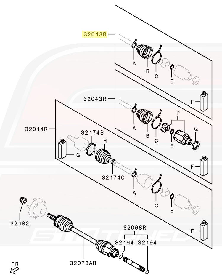 OEM Axle Boot Repair Kit Inner for Evo X (3817A135)