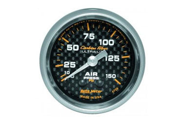 Air Pressure: 0-150 PSI - Carbon Fiber Mechanical Gauge (2 1/16
