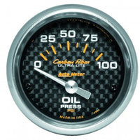 Oil Pressure: 0-100 PSI - Carbon Fiber Air-Core Gauge (2 1/16")