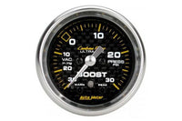 Boost/Vacuum: -30 to 30 PSI - Carbon Fiber Stepper Motor Gauge (2 1/16") 