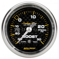 Boost/Vacuum: -30 to 30 PSI - Carbon Fiber Stepper Motor Gauge (2 1/16")