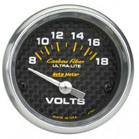 Voltmeter: 8-18V - Carbon Fiber Air-Core Gauge (2 1/16")