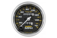 Speedometer: 0-160MPH - Carbon Fiber Mechanical Gauge (3 3/8") 