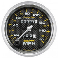 Speedometer: 0-160MPH - Carbon Fiber Mechanical Gauge (3 3/8")