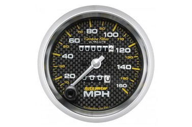 Speedometer: 0-160MPH - Carbon Fiber Mechanical Gauge (3 3/8