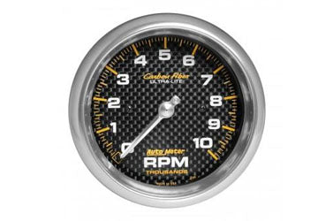 Tachometer: 0-10,000 RPM - Carbon Fiber In-Dash Gauge (3 3/8