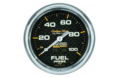 Fuel Pressure: 0-100 PSI - Carbon Fiber Mechanical Gauge (2 5/8