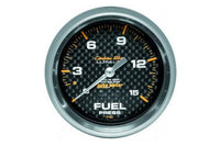 Fuel Pressure w/ Isolator: 0-15 PSI - Carbon Fiber Mechanical Gauge ( 2 5/8") 
