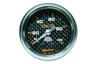 Oil Pressure: 0-100 PSI - Carbon Fiber Mechanical Gauge (2 5/8") 