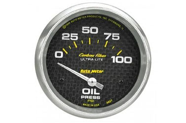 Oil Pressure: 0-100 PSI - Carbon Fiber Air-Core Gauge (2 5/8