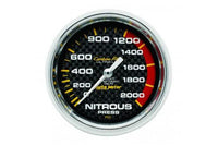 Nitrous Pressure: 0-2000 PSI - Carbon Fiber Mechanical Gauge (2 5/8") 