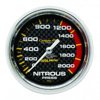 Nitrous Pressure: 0-2000 PSI - Carbon Fiber Mechanical Gauge (2 5/8")
