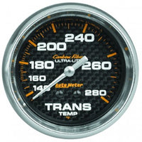 Transmission Temp: 140-280 °F - Carbon Fiber Mechanical Gauge (2 5/8")