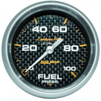 Fuel Pressure: 0-100 PSI - Carbon Fiber Stepper Motor Gauge (2 5/8")