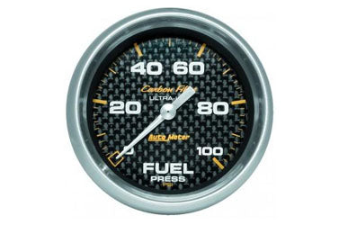 Fuel Pressure: 0-100 PSI - Carbon Fiber Stepper Motor Gauge (2 5/8
