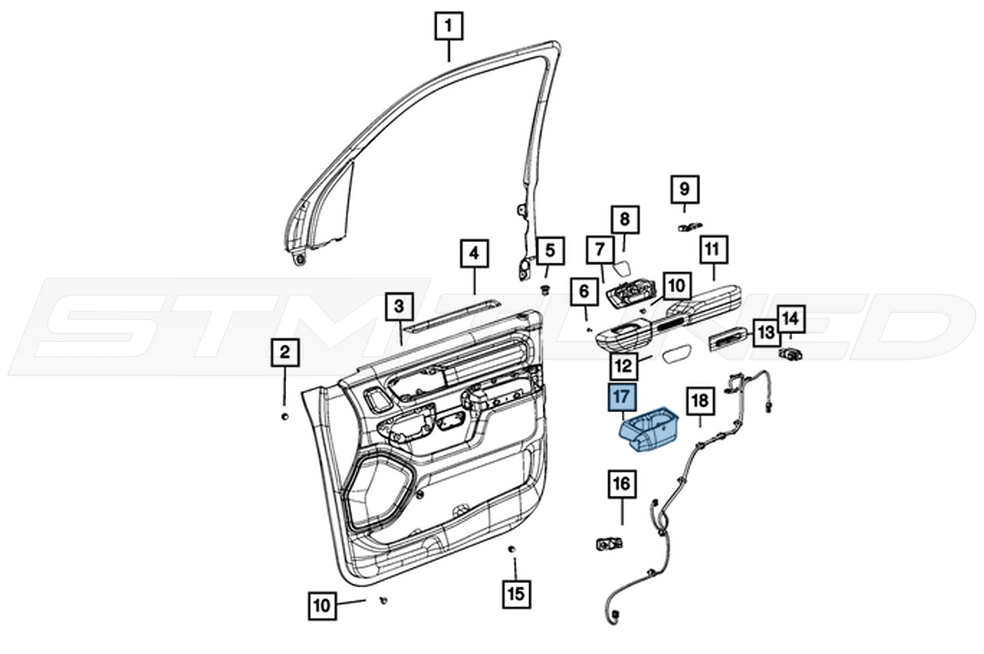 Mopar Front Door Cup Holders Ram TRX (5YK46TX7AC 5YK47TX7AC)