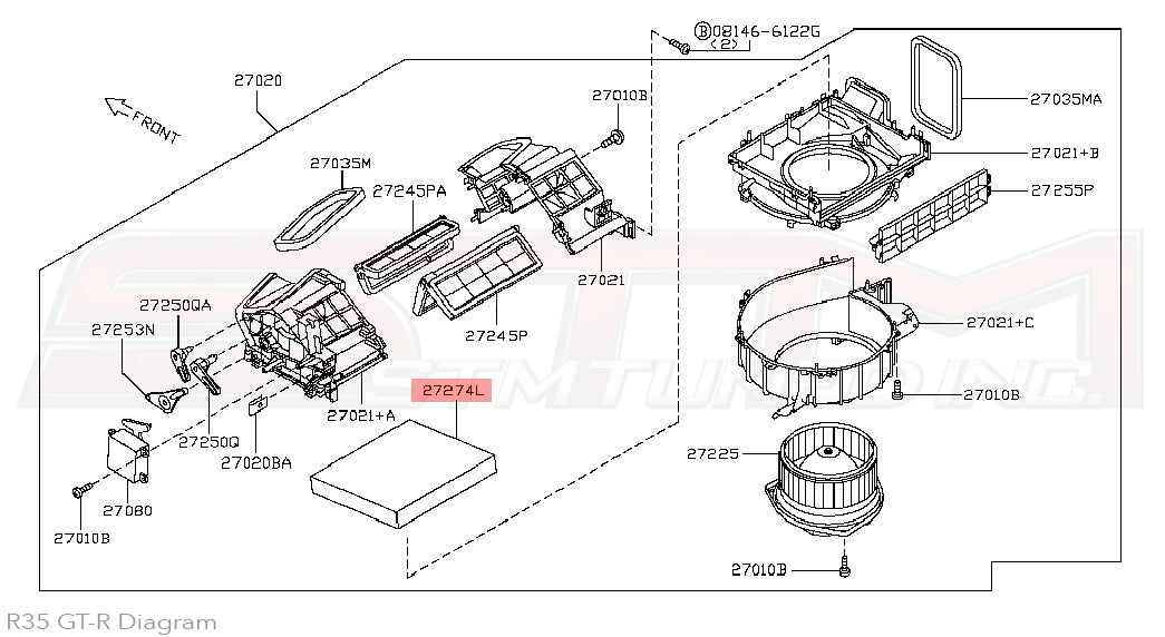 27277VX01A OEM R35 GTR Nissan Cabin Air Filter