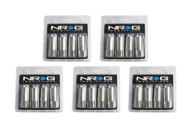 NRG Aluminum Extended Lug Nuts (M12 x 1.5) Set of 20 Silver (LN-470SL)