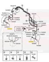 Mitsubishi OEM Front Brake Line Banjo Bolt Diagram for Evo 7/8/9 (MB082326)  Image © STM Tuned Inc