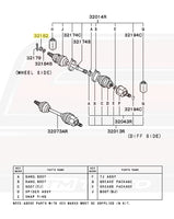 Front RH 2G DSM axle diagram is pictured for reference.