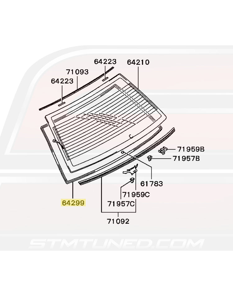 MB292508 Mitsubishi OEM Rear Window Seal for Evo 7/8/9