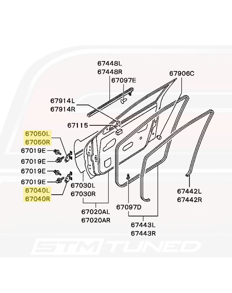 Mitsubishi OEM Door Hinges for 1G/2G DSM (MB517721 MB517722)