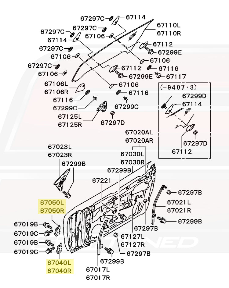 Mitsubishi OEM Door Hinges for 1G/2G DSM (MB517721 MB517722)