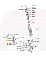 Mitsubishi OEM Rear Sway Bar Bracket Diagram Evo 7/8/9 (MB856471)