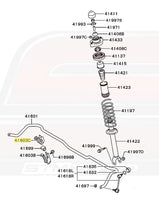 Mitsubishi OEM Rear Sway Bar Bracket Diagram for Evo 4/5/6 (MB856472)