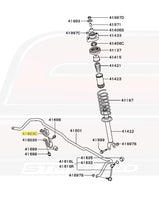 Mitsubishi OEM Rear Sway Bar Bracket Diagram for Evo 7/8/9 (MB856472)