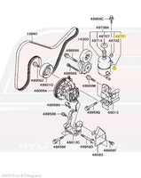 MB870574 Evo 8/9 Power Steering Bracket Spacer Diagram