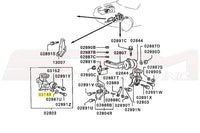 Mitsubishi OEM Timing Belt Tensioner Arm Diagram for 6-Bolt 1G DSM Part number MD130032 Image © STM Tuned Inc.