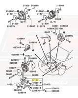 Mitsubishi OEM Idler Pulley (MD156604) 2G DSM Diagram