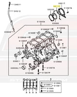 1G DSM 6-Bolt 4G63 Rear Main Seal Engine Diagram