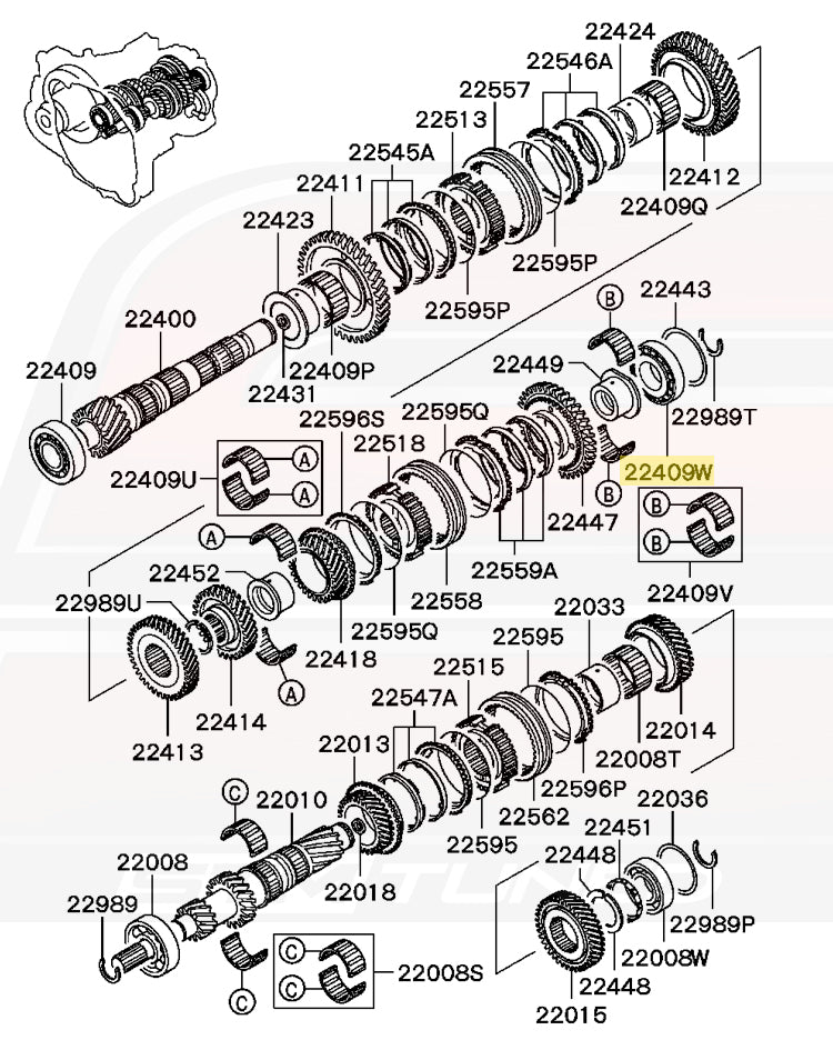 MD748457 OEM Evo 7/8/9 5-Speed Transmission Bearing