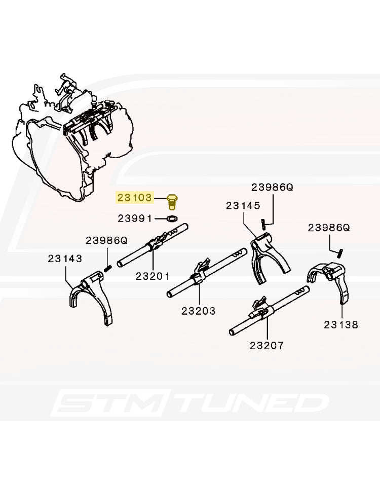 Mitsubishi OEM Gearshift Ball Bolt for Evo 4-X 5-Speed (MD749435)